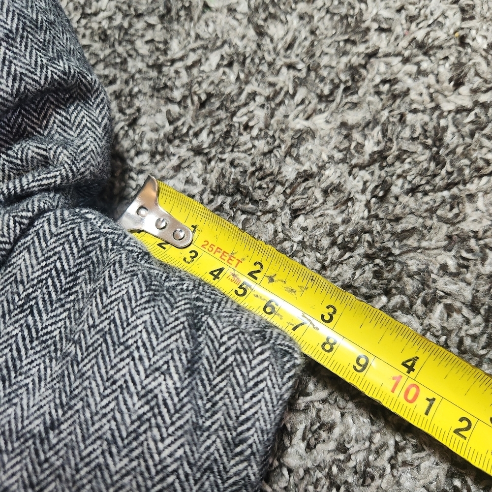 Old Navy Womens Gray Herringbone Full Zip Fleece Puffer Vest Wool Blend Sz Med - Picture 16 of 16